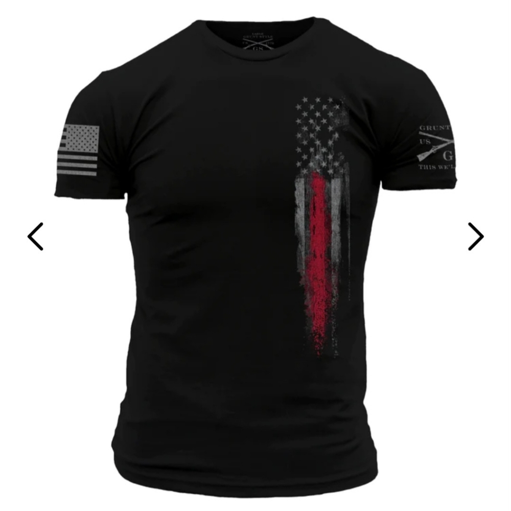 Grunt Style Red Line Flag Tee Men's Med